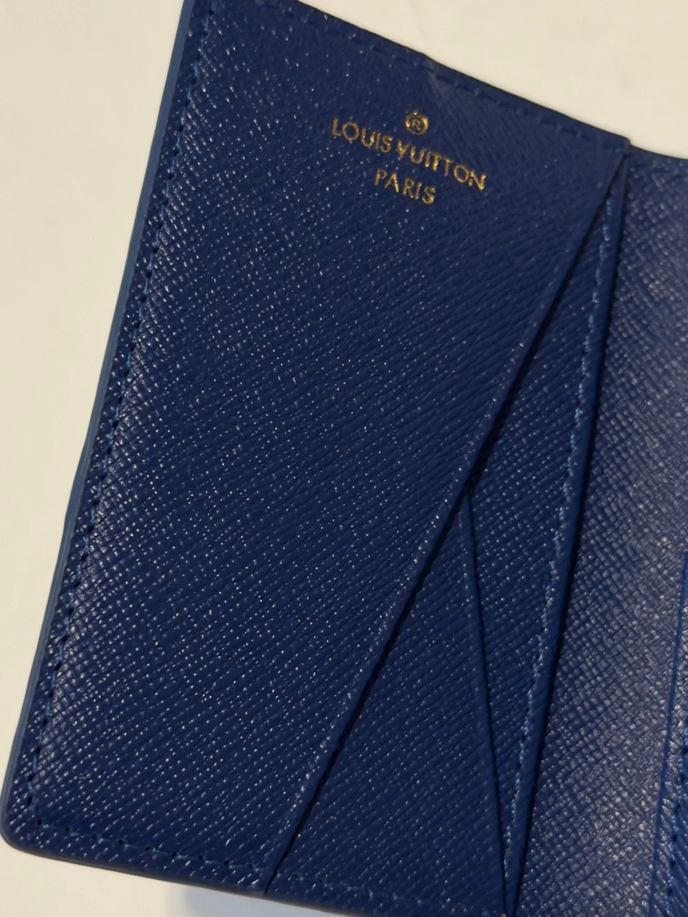 Louis Vuitton Blue Monogram Card & Key Holder with White Accent